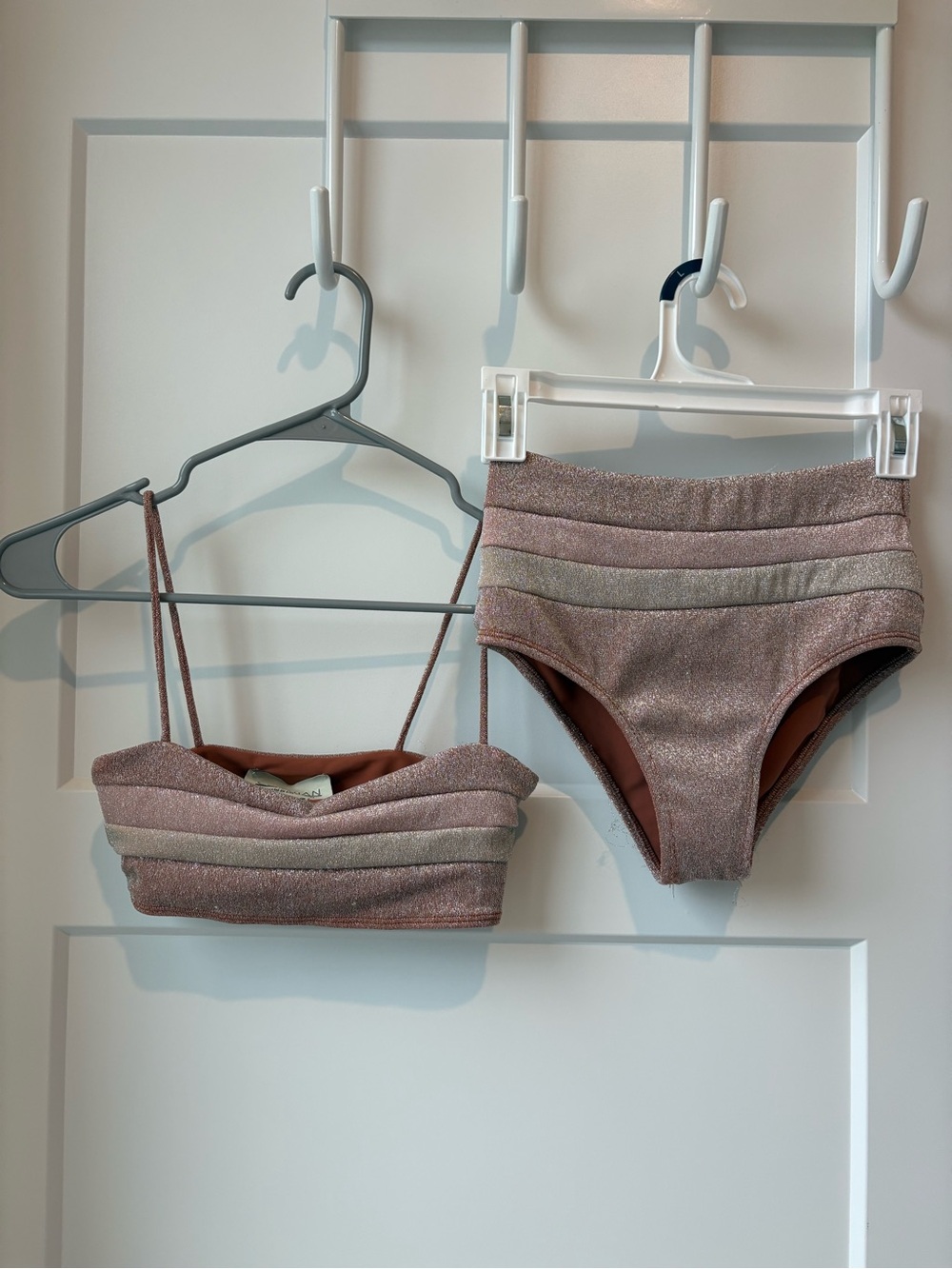 Elysiian Swim - Shimmery Mauve High-Waist Bikini Set